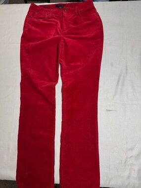 Talbots Red Corduroy Wide-Leg Jeans